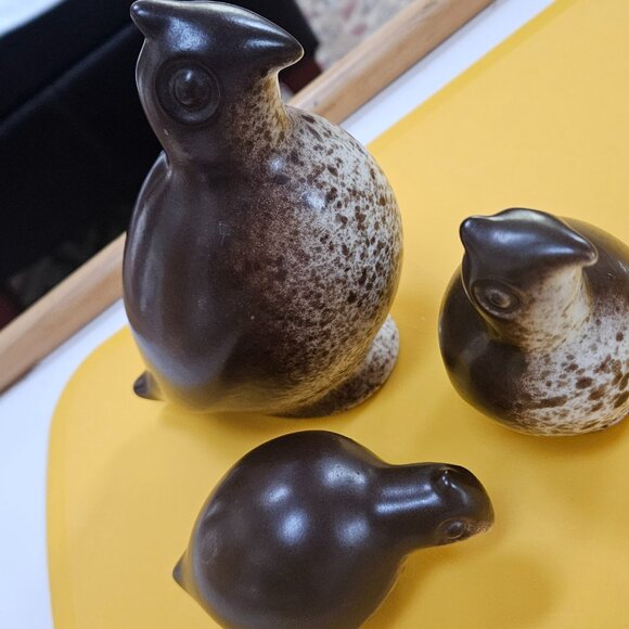 HOWARD PIERCE QUAIL FAMILY OF THREE GORGEOUS FIGURINE POTTERY 1950 MID CENTURY - Picture 3 of 7
